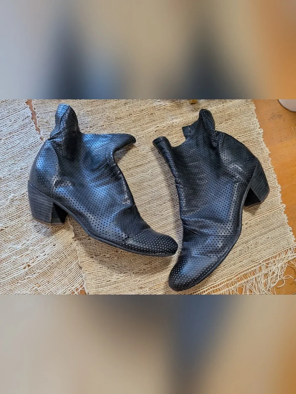 Officine Creative Black Perforated Leather Booties size 38
